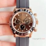 JH Factory Rolex Daytona Rubber Band 4130 Rose Gold Watch Rolex Oysterflex Replica